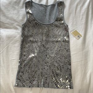 *NWT* Michael Kors - silver glitter tank top